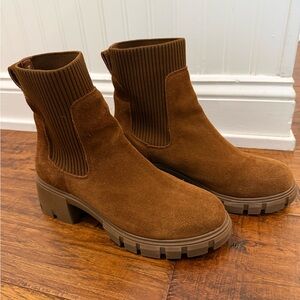 Steve Madden Tan Suede Ankle Booties